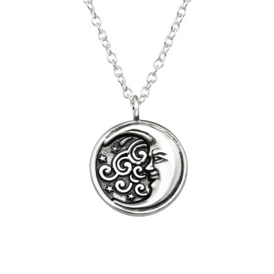 Silver Crescent Moon Necklace