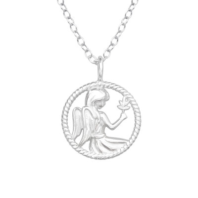 Silver Virgo Zodiac Sign Necklace