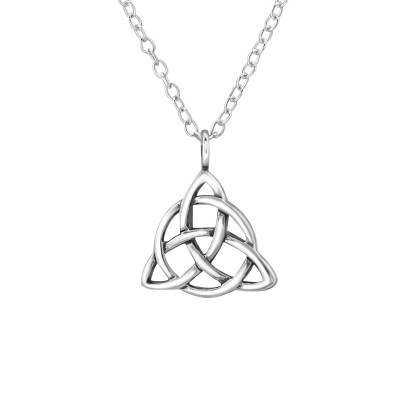 Silver Triangular Celtic Knot Necklace