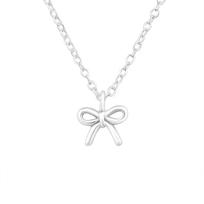 Silver Bow Necklace