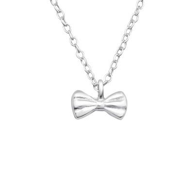 Silver Bow Necklace