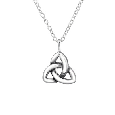 Silver Triangular Celtic Knot Necklace