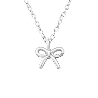 Silver Bow Necklace