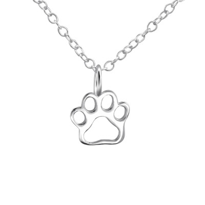 Silver Paw Print Necklace