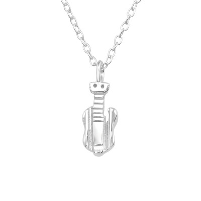 Silver Guitar Necklace