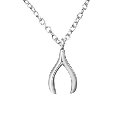 Silver Wishbone Necklace