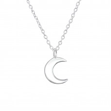 Silver Crescent Moon Necklace