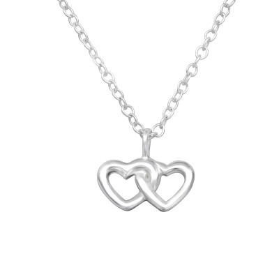 Silver Double Heart Necklace