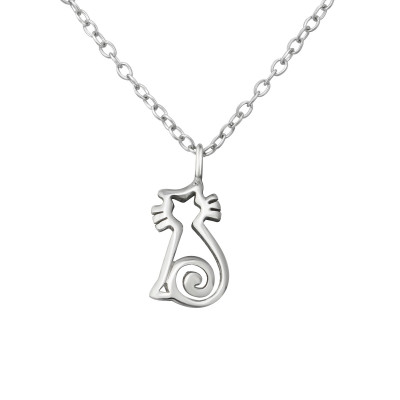 Cat Sterling Silver Necklace