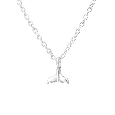 Silver Whale's Tail Necklace