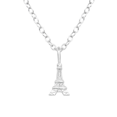 Silver Eiffel Tower Necklace