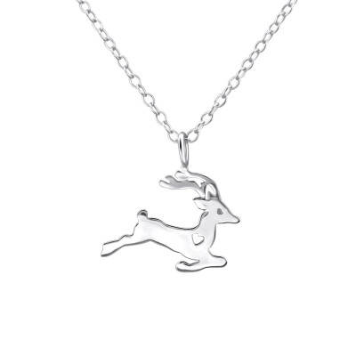 Silver Reindeer Necklace