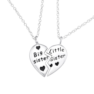 Big Sister Little Sister Sterling Silver Necklace