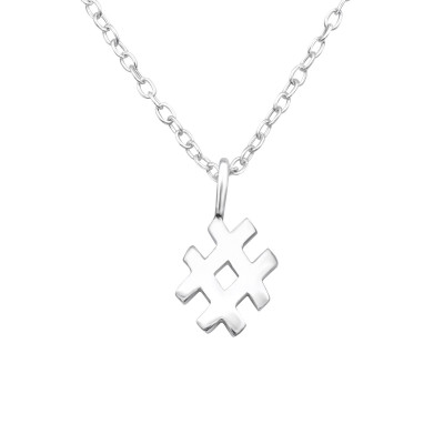 Silver Hashtag Necklace