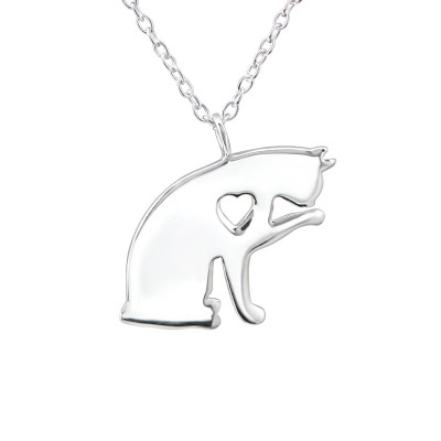 Silver Cat Necklace