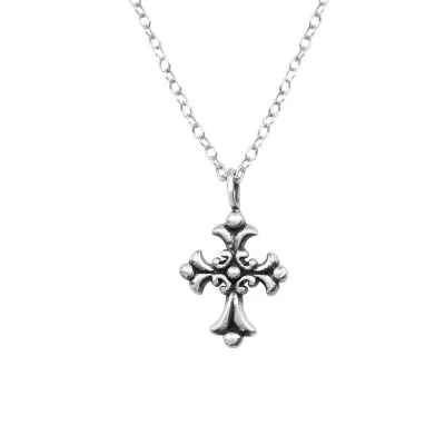 Silver Gothic Cross Necklace