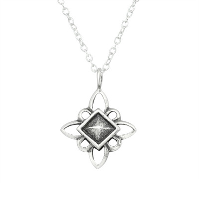 Silver Antique Star Necklace