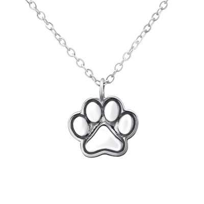 Paw Print Sterling Silver Necklace