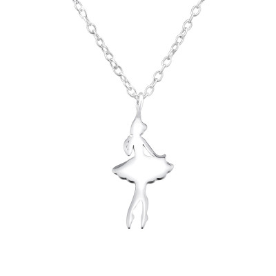 Silver Ballet Dancer Necklace