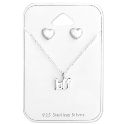 Bff Sterling Silver Set and Jewelry on Card