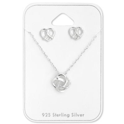 Knot Sterling Silver Set and Jewelry on Card