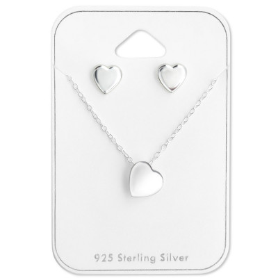 Silver Heart Set on Card