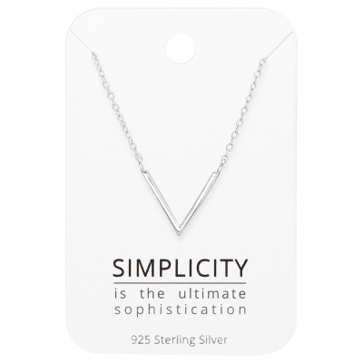 Silver Chevron Necklace on Simplicity Card