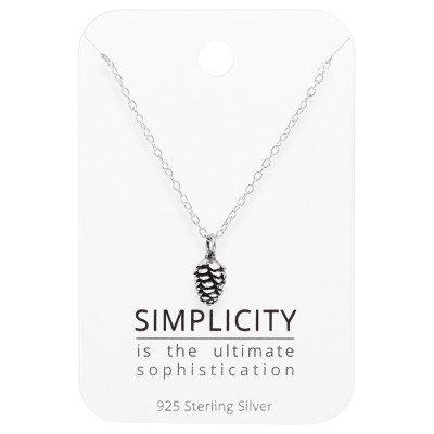 Silver Pine Cone Necklace on Simplicity Card