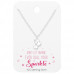 Silver Triple Heart Necklace with Cubic Zirconia on Motivational Quote Card