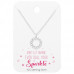 Silver Sparkling Round Necklace with Cubic Zirconia on Motivational Quote Card