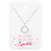 Silver Sparkling Round Necklace with Cubic Zirconia on Motivational Quote Card