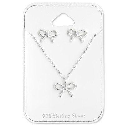 Silver Bow Set on Card