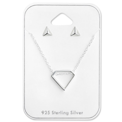 Silver Geometric Set On Card