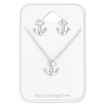 Silver Anchor Set on Card