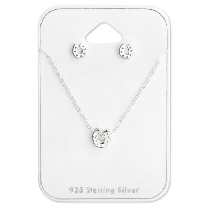 Silver Horseshoe Set on Card