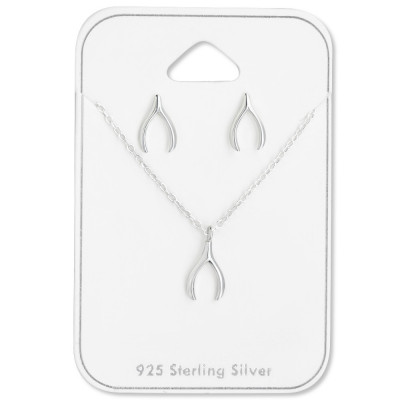 Silver Wishbone Set on Card