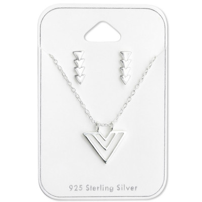 Silver Triangle Set on Card