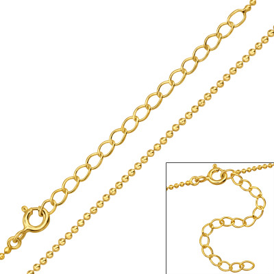 45cm Balls Sterling Silver Single Chain with 5cm Extension Included