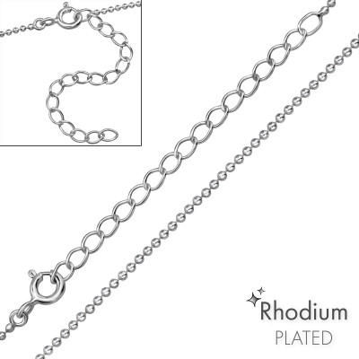 45cm Balls Sterling Silver Single Chain with 5cm Extension Included