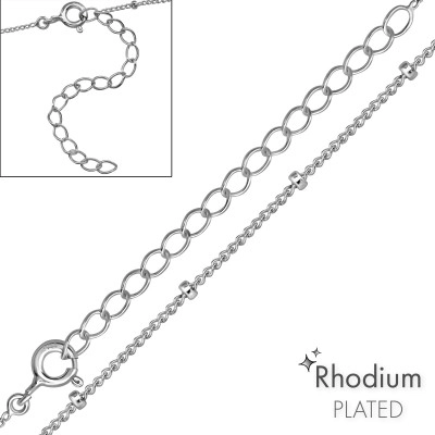 45cm Cable Sterling Silver Single Chain with 5cm Extension Included