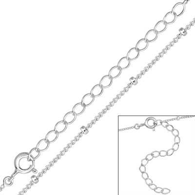 45cm Sterling Silver Single Chain with 5cm Extension Included