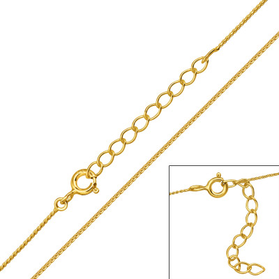 39cm Snake Sterling Silver Single Chain with 3cm Extension Included