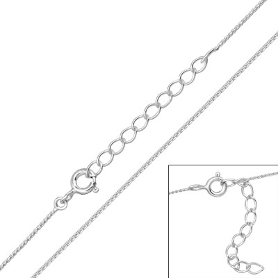 39cm Snake Chain Sterling Silver Single Chain with 3cm Extension Included