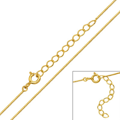 39cm Cable Chain Sterling Silver Single Chain with 3cm Extension Included