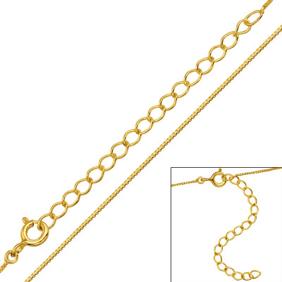 45cm Cable Chain Sterling Silver Single Chain with 5cm Extension Included