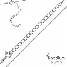 45cm Cable Chain Sterling Silver Single Chain with 5cm Extension Included
