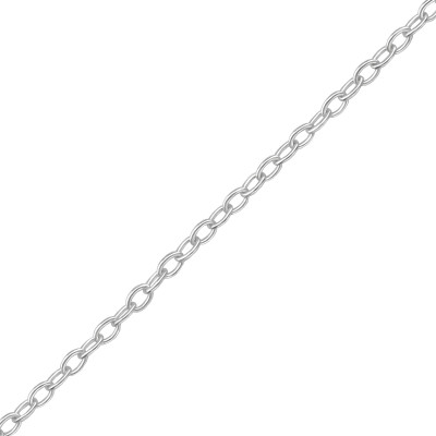 45cm Silver Cable Chain with 3cm Extension Included