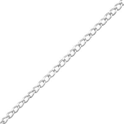 43cm Silver Curb Chain with 3cm Extension Included