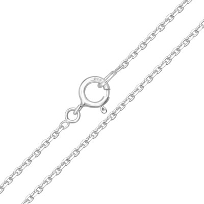 41cm Silver Diamond Cut Cable Chain