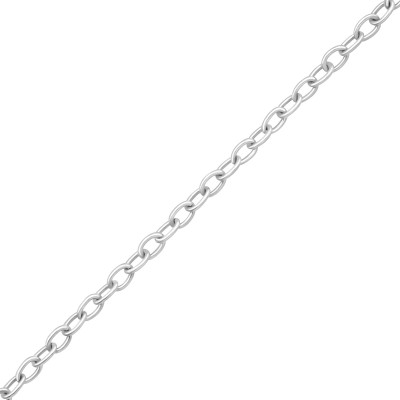 39cm Silver Cable Chain with 3cm Extension Included